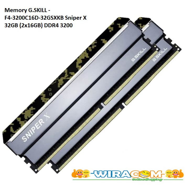 Memory G.SKILL - F4-3200C16D-32GSXKB Sniper X 32GB (2x16GB) DDR4 3200