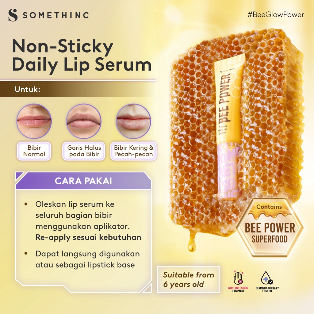 ❤️ Cloudy ❤️ SOMETHINC Bee Power Propolis Glow Lip Serum | Serum Bibir