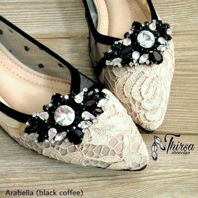 

Arabella black coffee shoeclips