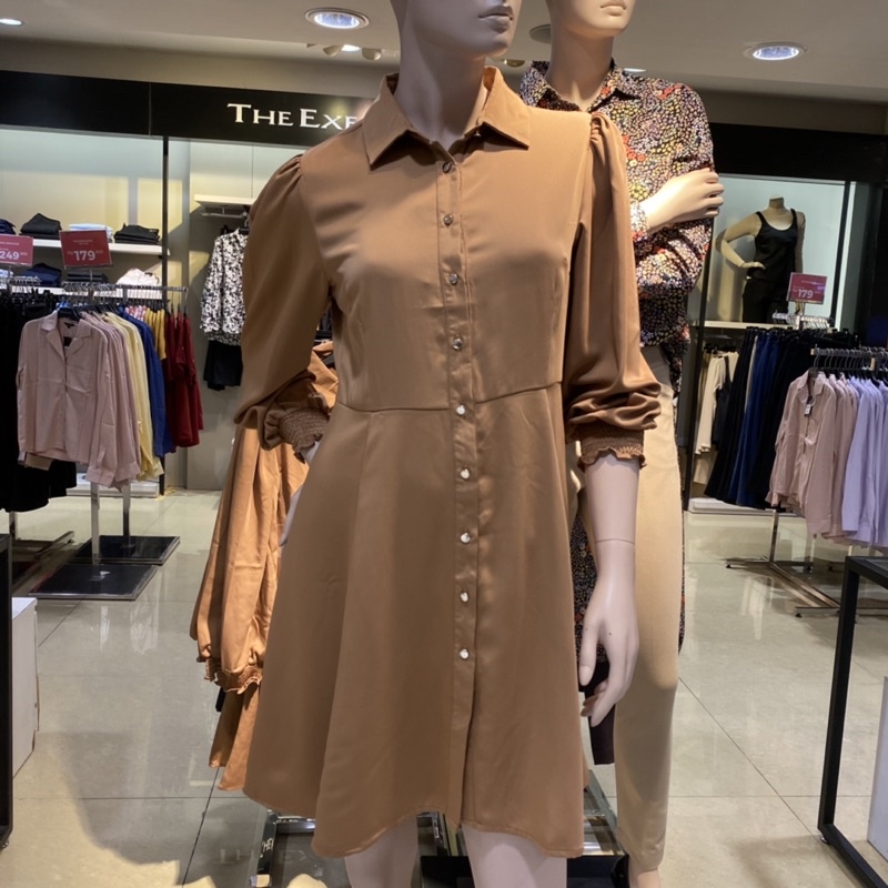 The executive mini dress formal wanita warna almond super cute S-XXL