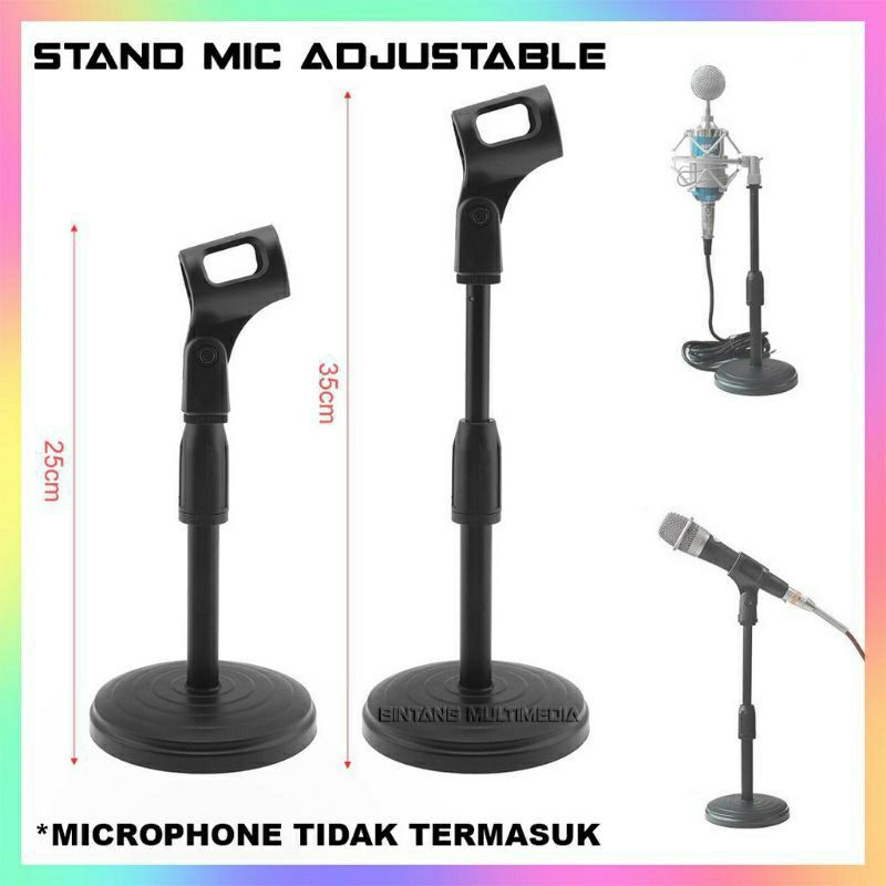 Stand Microphone Meja HD26 - Stand Mic Holder Adjustable Podium Video Mysunstore