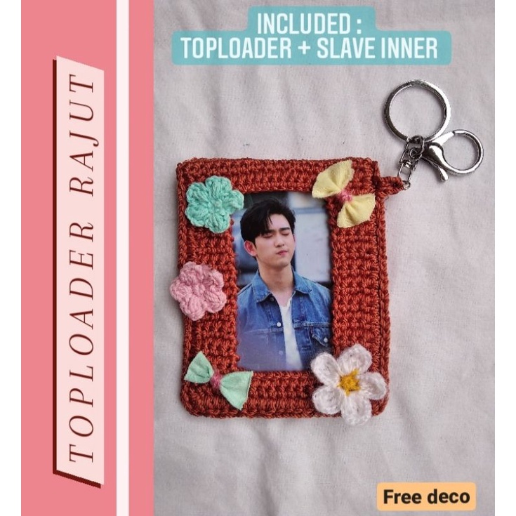 toploader rajut, photocard holder rajut, wadah photocard rajut, toploader deco, bts, exo, nct, got7,
