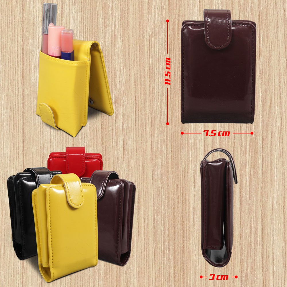 Dompet Tempat Lipstik Kancing Dompet Lipstik Pouch Lipstik Tempat Lipstik Kancing Dan Ada Kaca DLS01 GARANSI ORIGINAL