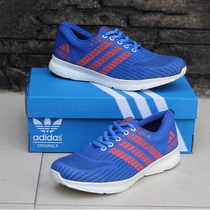 SM88 - BIG PROMO Sepatu Sport Pria Adidas Zoom Biru Sneakers Olahraga Jogging Running Cowok Snekers