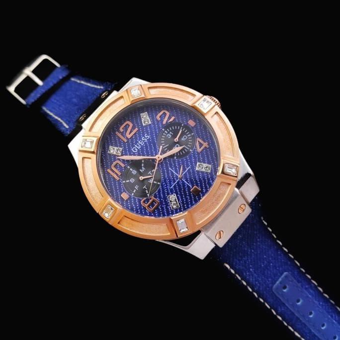 Guess Rigor Rosegold Combi Blue Denim E63 Promo