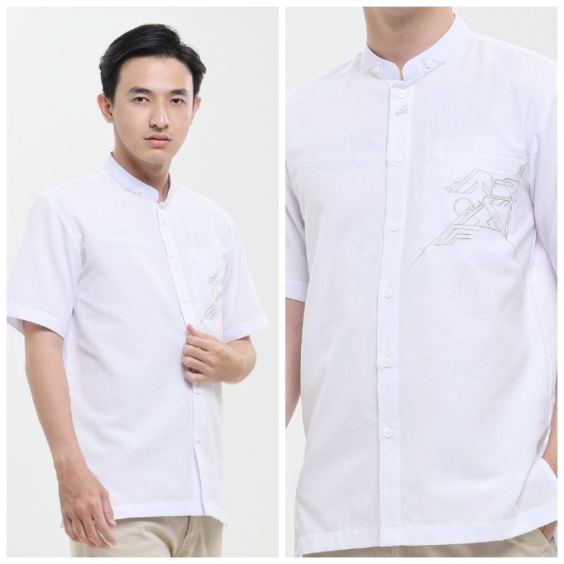 Koko putih pendek Kemko alfarez v1 pdk - baju koko putih pendek robani - baju koko rabani putih - ba
