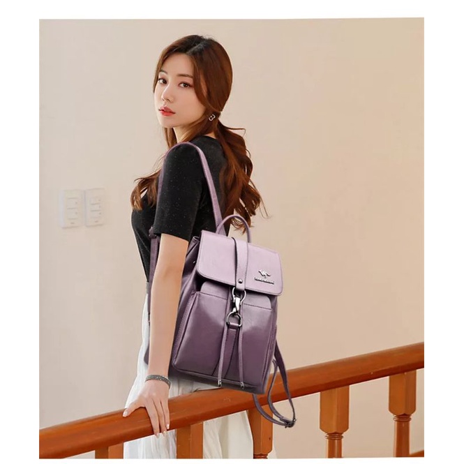 Tas Wanita Ransel Backpack Tas Sekolah Kuliah Kerja MOCHILASTORE Tas Serut Simple Korean style