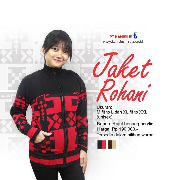 Jaket Rohani Hitam Merah