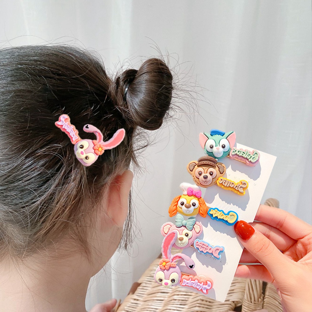 1PCS Versi Korea Lucu Kartun Duffy Bear Surat Jepit Rambut Gadis Bulang