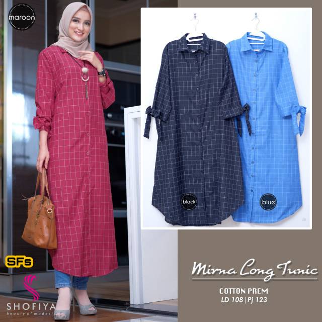 Mirna Long Tunik Ori Shofiya | Tunik Panjang Premium | Tunik Premium Kekinian