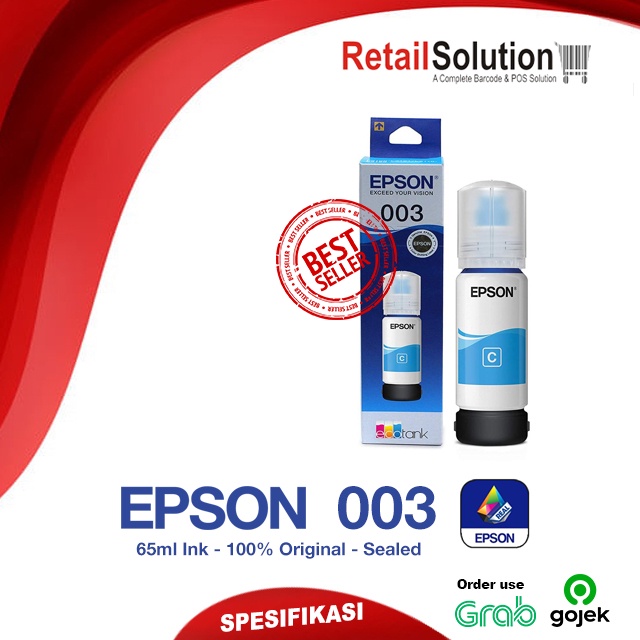 Tinta EPSON 003 Cyan Biru - Tinta Epson L1110 L3110 L3150 L5190