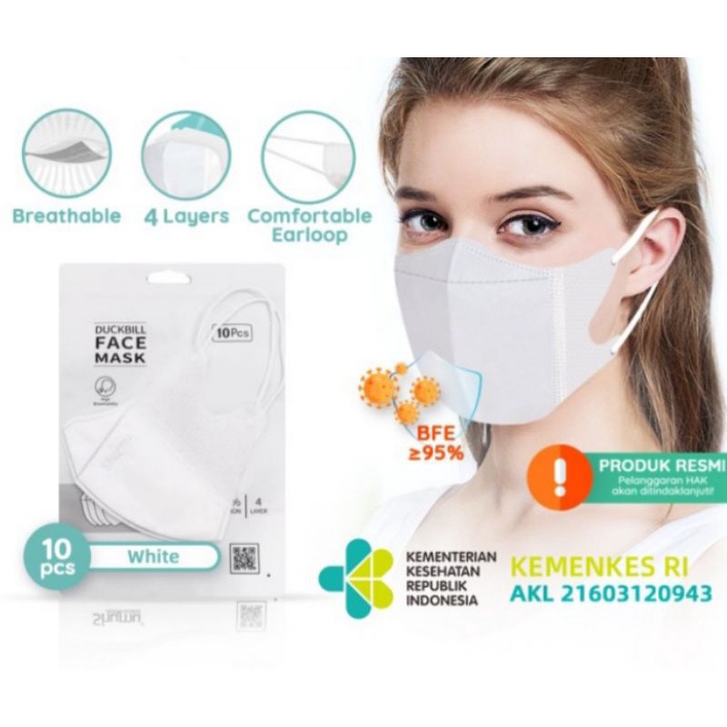 shumu duckbill mask 10 pcs face mask isi 10 pcs