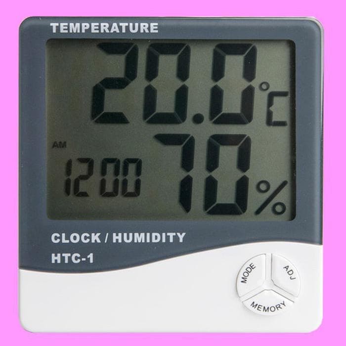 Digital Hygrometer HCT 1 Alat Temperatur ruangan , Jam , Humidity