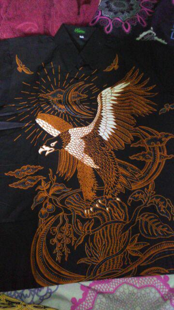Batik Solo Cakra Elang Pendek Kemeja Pria Katun Halus Sragenan Full Furing