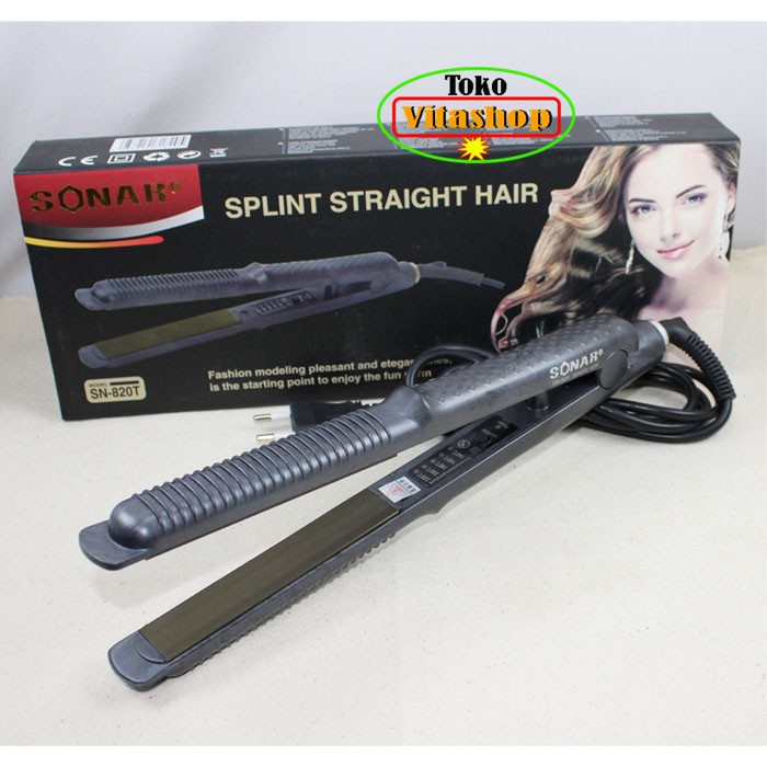 SONAR SN-820 T Lurus Catok rambut 2 in 1 Profesional Catokan Temperatur Suhu