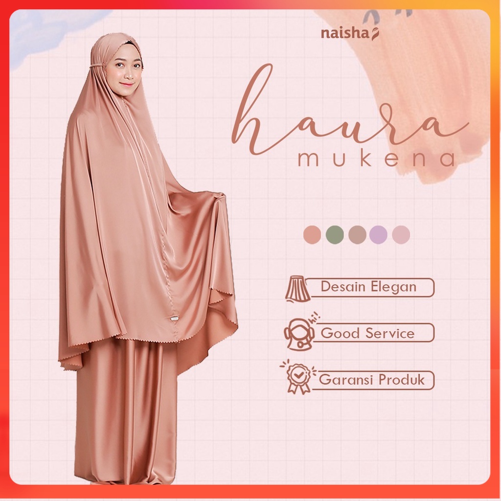 Haura Mukena Dewasa by Naishaofficial / Mukena Premium / Mukena Dewasa / Mukena Silky Premium Naisha