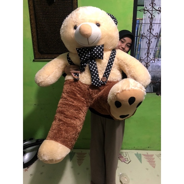 Boneka Teddy Bear BESAR Jojon  FLUFFY PLUFY PREMIUM 1.4Meter Label SNI