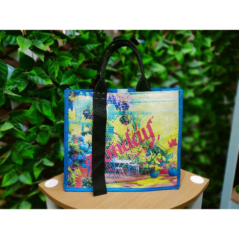 tas jinjing totebag bahan kanvas waterproof print day nama hari abstrak model tali kekinian