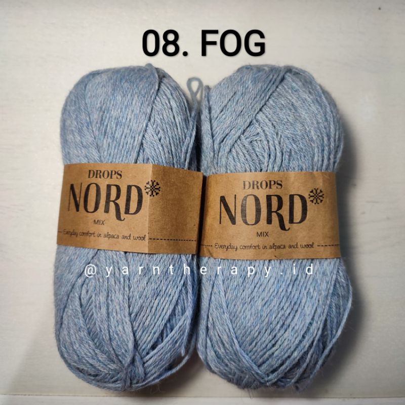 (FOG - 08) DROPS NORD Benang rajut wool alpaca import bisa untuk buat sock Kaos kaki - yarntherapy.i