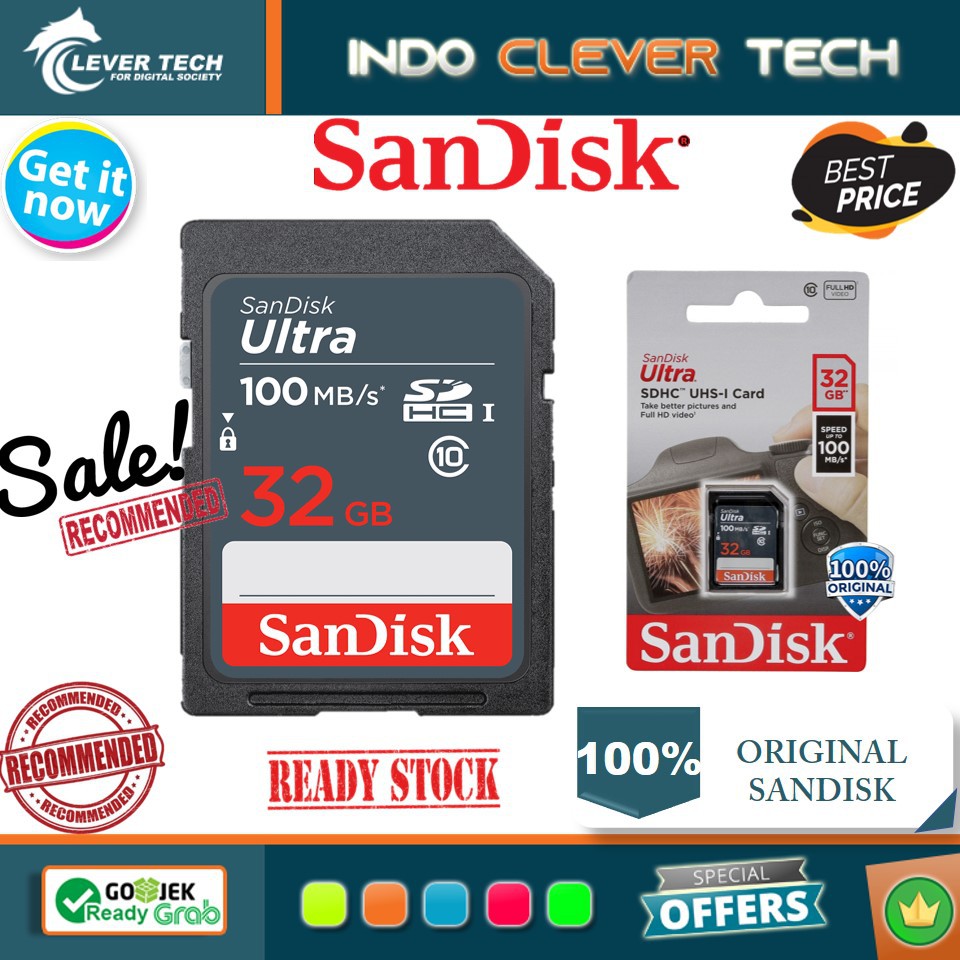 Sandisk SDHC Ultra 32GB 100MB/s Class 10 SDSDUNR