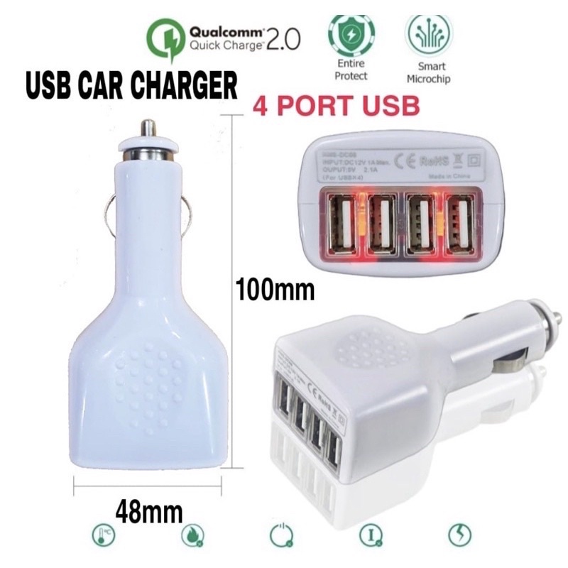 Car Charger VPS 4 Port USB Saver Mobil Fast Charging 4 USB Port Qualcomm Quick Charge