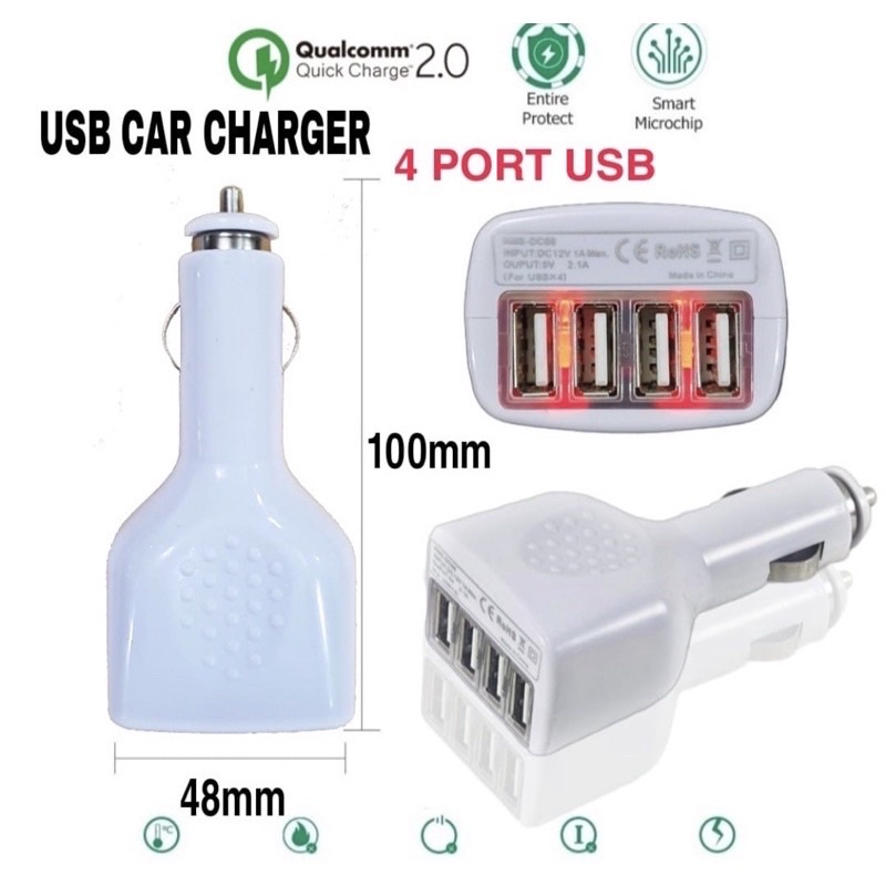 Car Charger VPS 4 Port USB Saver Mobil Fast Charging 4 USB Port Qualcomm Quick Charge