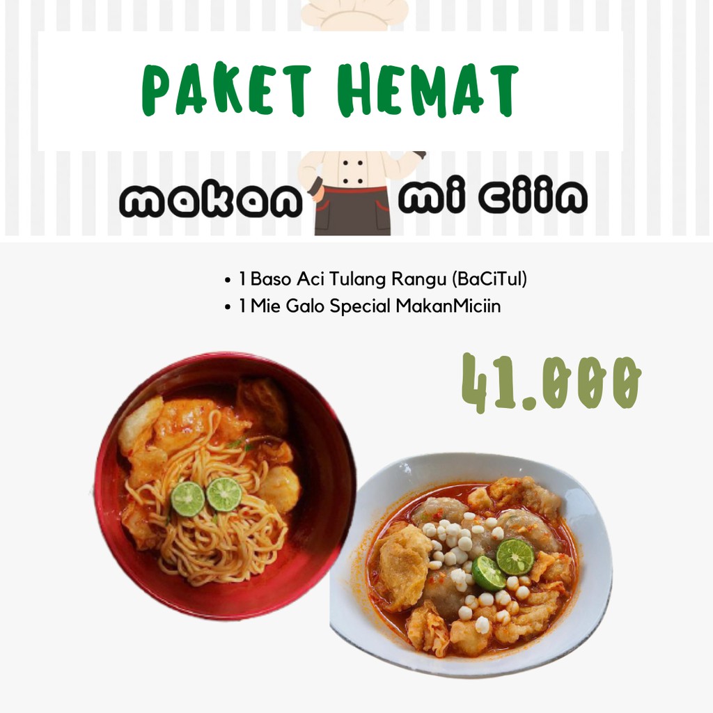 

PAKET HEMAT : 1 MIE GALO 1 BACITUL