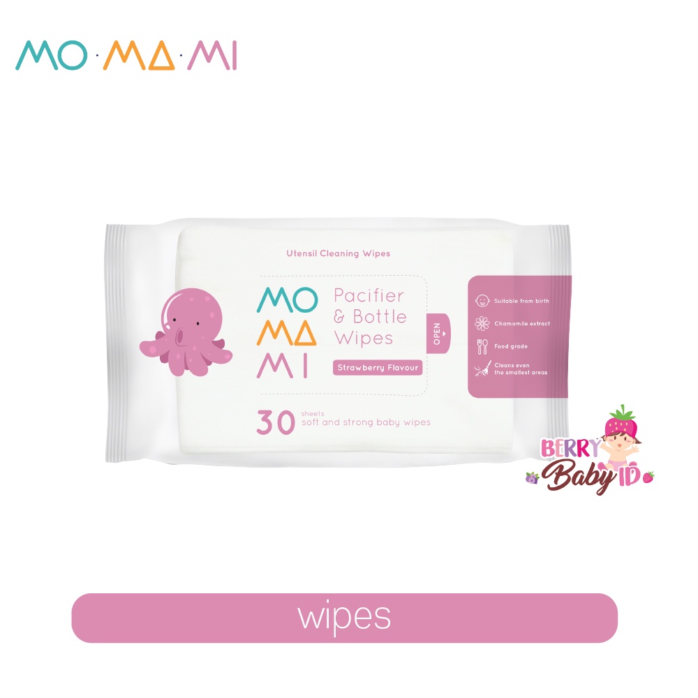 Momami Pacifier &amp; Bottle Wipes Tisu Basah Pembersih Botol Empeng Mainan Bayi Berry Mart