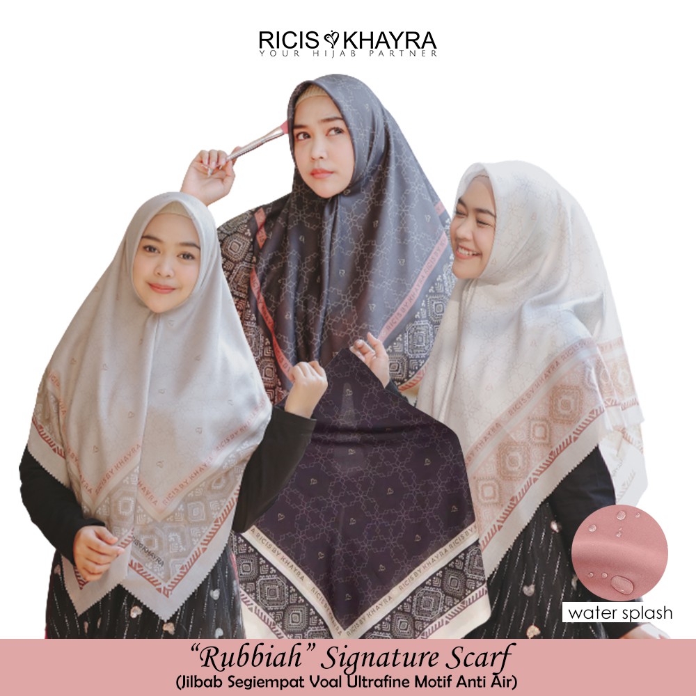 Ricis by Khayra - RUBBIAH Scarf - Hijab Anti Air Terviral - Ultrafine WaterResist Voal Signature