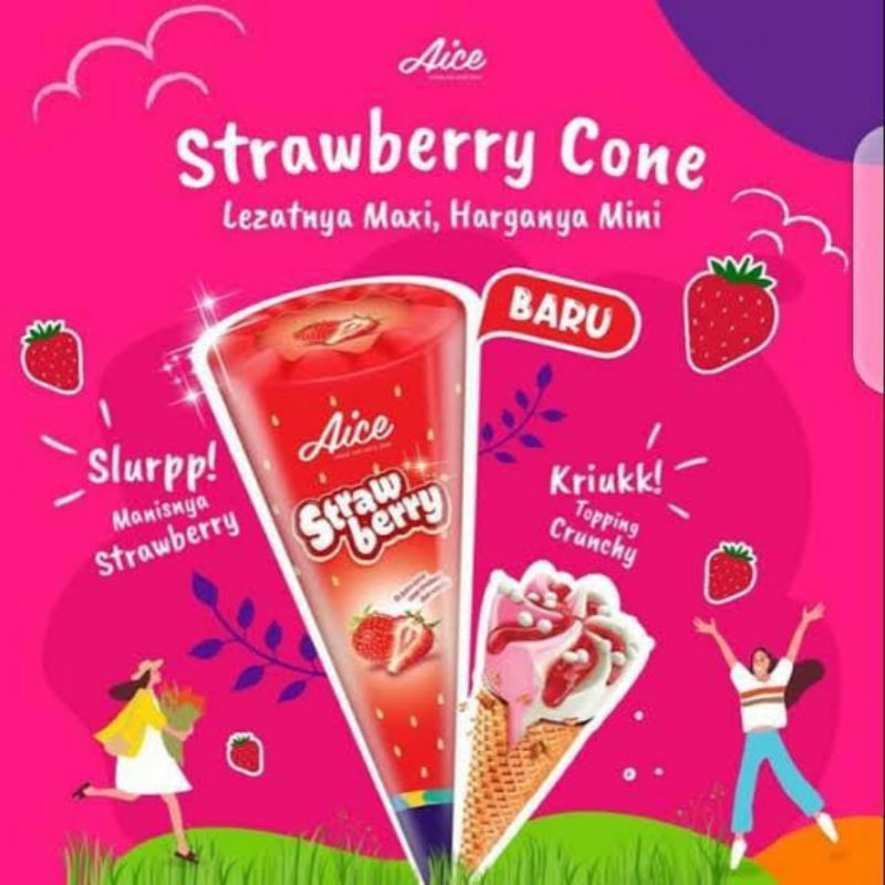 Aice Strawberry Cone