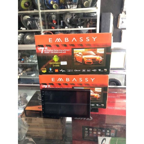 HEAD UNIT ANDROID EMBASSY 7 INCH DOUBLE DIN ANDROID
