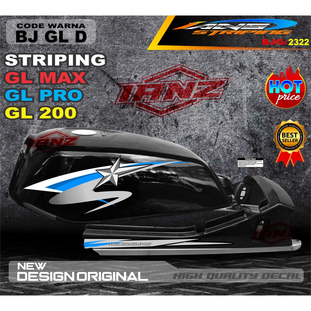 VARIASI STRIPING GL MAX GL PRO TERBARU / VARIASI STIKER GL TERMURAH / COSTUM STRIPING GL MAX / STIKER MOTOR