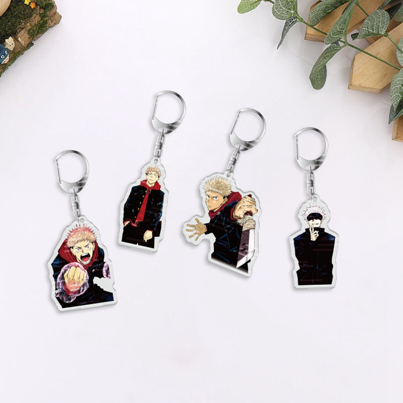 Jujutsu Kaisen Keychain Acrylic Two Side Key Ring Keyring Kugisaki Nobara Gojo Satoru Pendant Anime