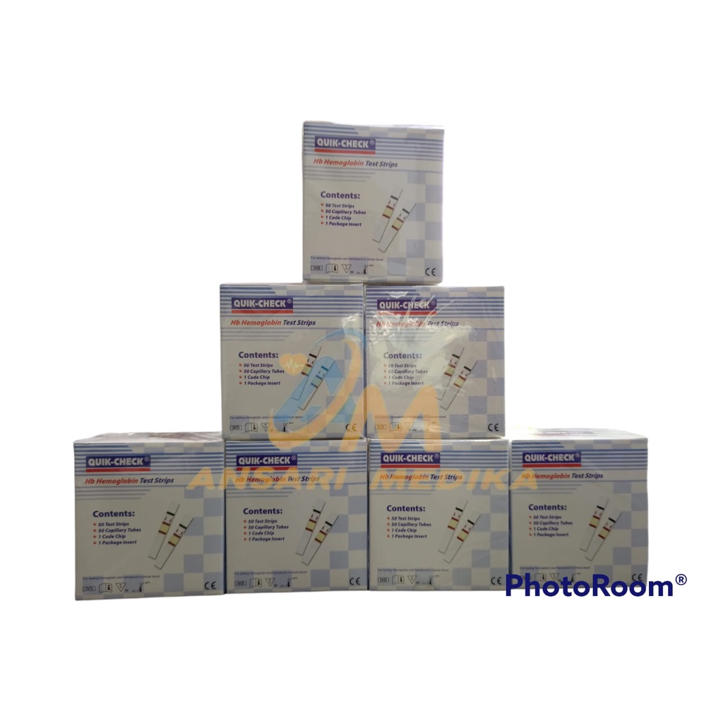 QUIK CHECK STRIP TEST HEMOGLOBIN STRIP QUICKCHECK STIK ISI ULANG HB