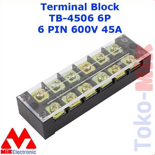 Tb-4506 Terminal Block Blok 6 Kabel 6 Pin 6P Sekrup 4Mm Tb4506 45A Tokmik23 Segera Beli
