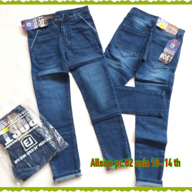 Celana jiens panjang junior UNISEX bost dan nevada usia 10~14 tahun