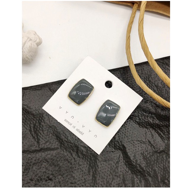 LRC Anting Tusuk Fashion Gray Alloy Earrings F70507