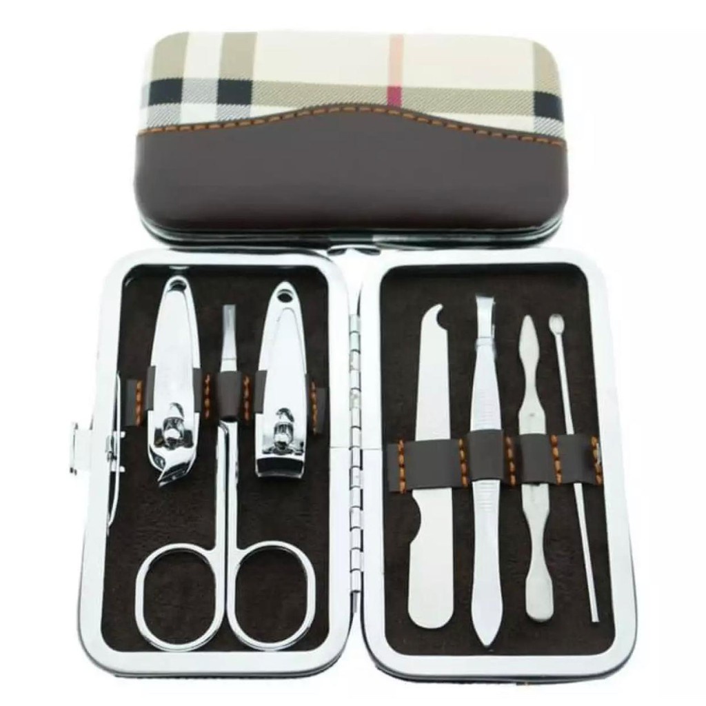 [BISA COD] Manicure Pedicure Set 7 in 1 Gunting Kuku Nail Art Set Dompet Meni Pedicure kikir kuku pinset korek kuping