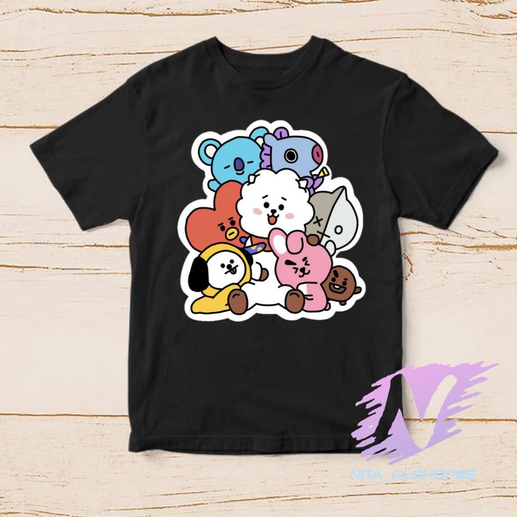 kaos anak animasi kartun bts