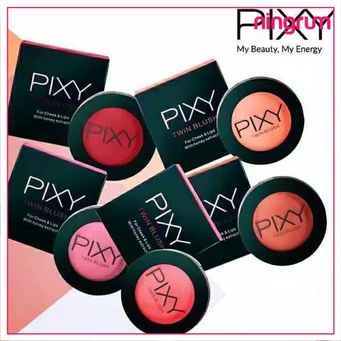 Ningrum Kosmetik Kecantikan Wajah Pixy Twin Blush 2 in 1 Blusher &amp; Lip Color | Blush On | Lip Color - 8035
