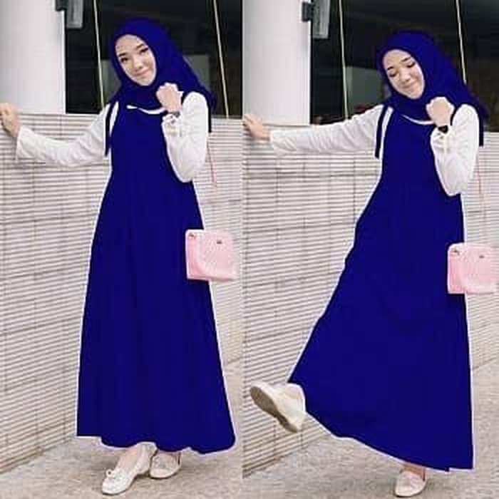 SPESIAL ATASAN PAKAIAN WANITA MUSLIM GAUN SETELAN Ananda hijab biru benhur baju muslim wanita remaja