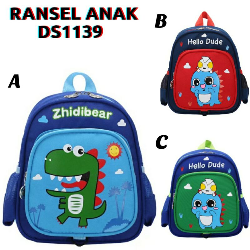 dem_sare / DS1139 - Tas Sekolah HELLODUDE Anak Laki-Laki Anak Perempuan Backpack Sekolah Anak PAUD TK SD Tas Ransel Mini Anak Terbaru karakter Cartoon