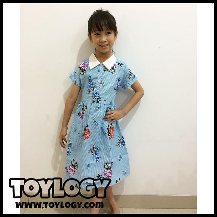 Amazing Grow Baju Gaun Harian Anak Rina ( Dress Clothes Child Girl ) Blue - M