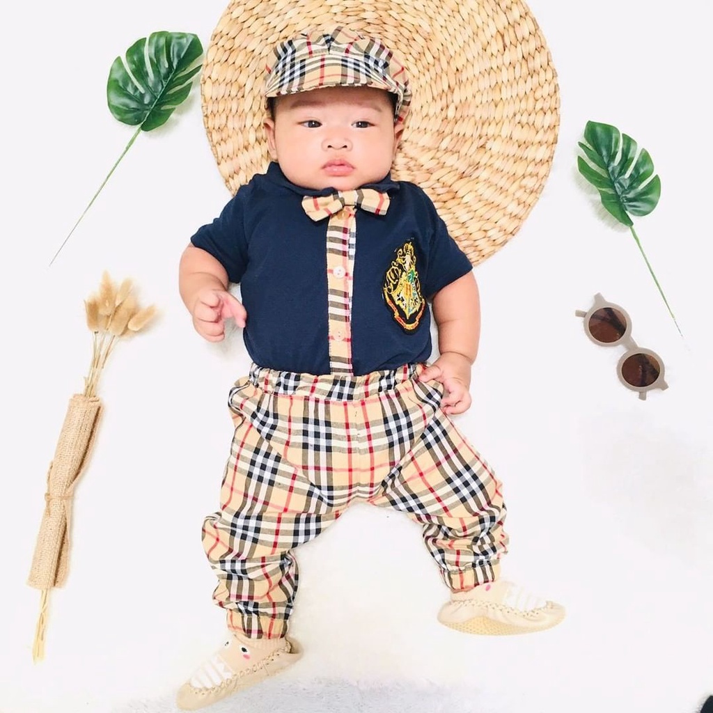 JANGKAR (dpt 2dasi) john anchor sailing suspender 0 6 12 bulan romper jumper set baju bayi Setelan Kaos Celana Pergi Jalan Lucu Fashion Anak Bayi Cowok Laki Terlaris / BABY AT WORK / BEN / LUXURIOUS / HOGWARTS JERRY SET