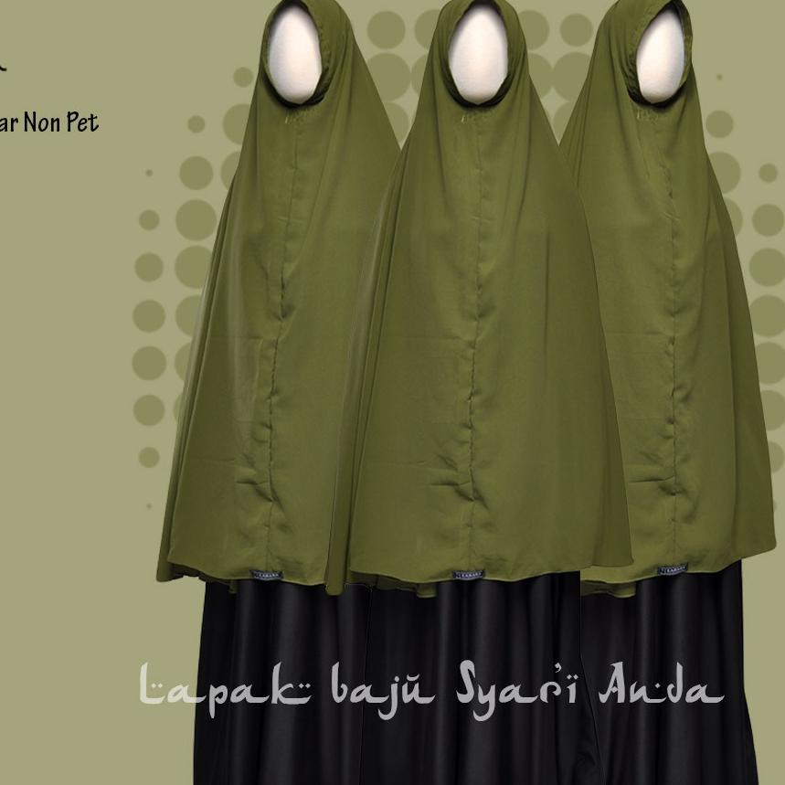 ☋ Labasa Khimar Jumbo Non Pet XL Wolfis Sebetis Aneka Warna | Bisa ☏