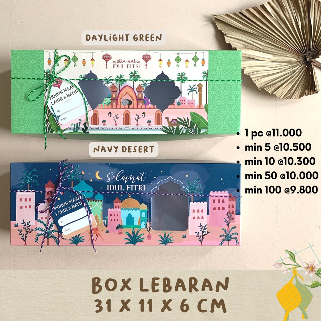 

Box Dus Kotak Kue Cookies Toples Lebaran / Idul Fitri 31 x 11 x 6 cm