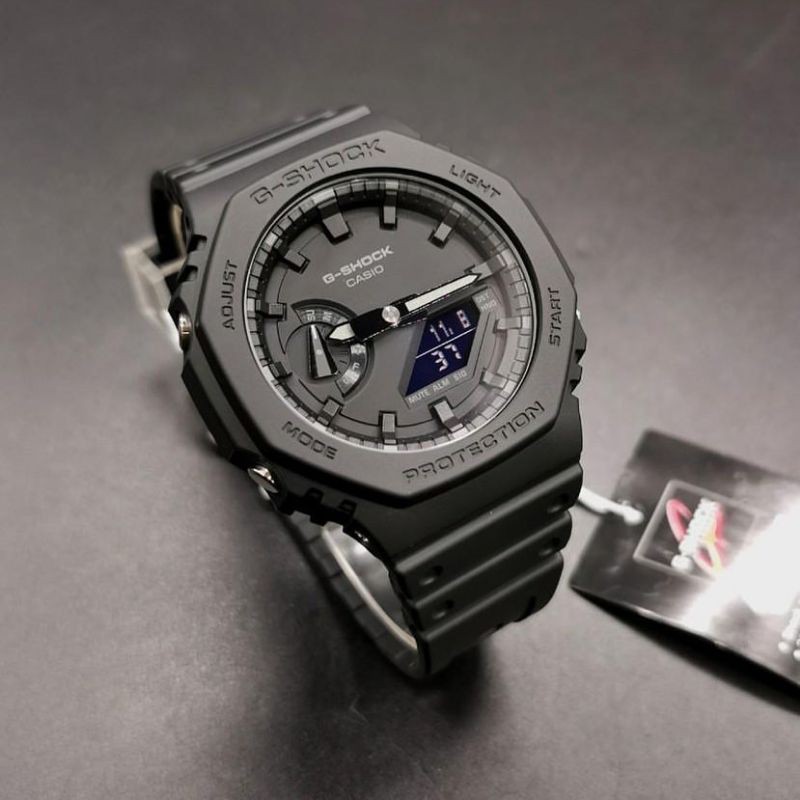 best seller    jam tangan sport g shockk ga 2100 ga 900 ga2100 gs super premium 2 jarum full black h