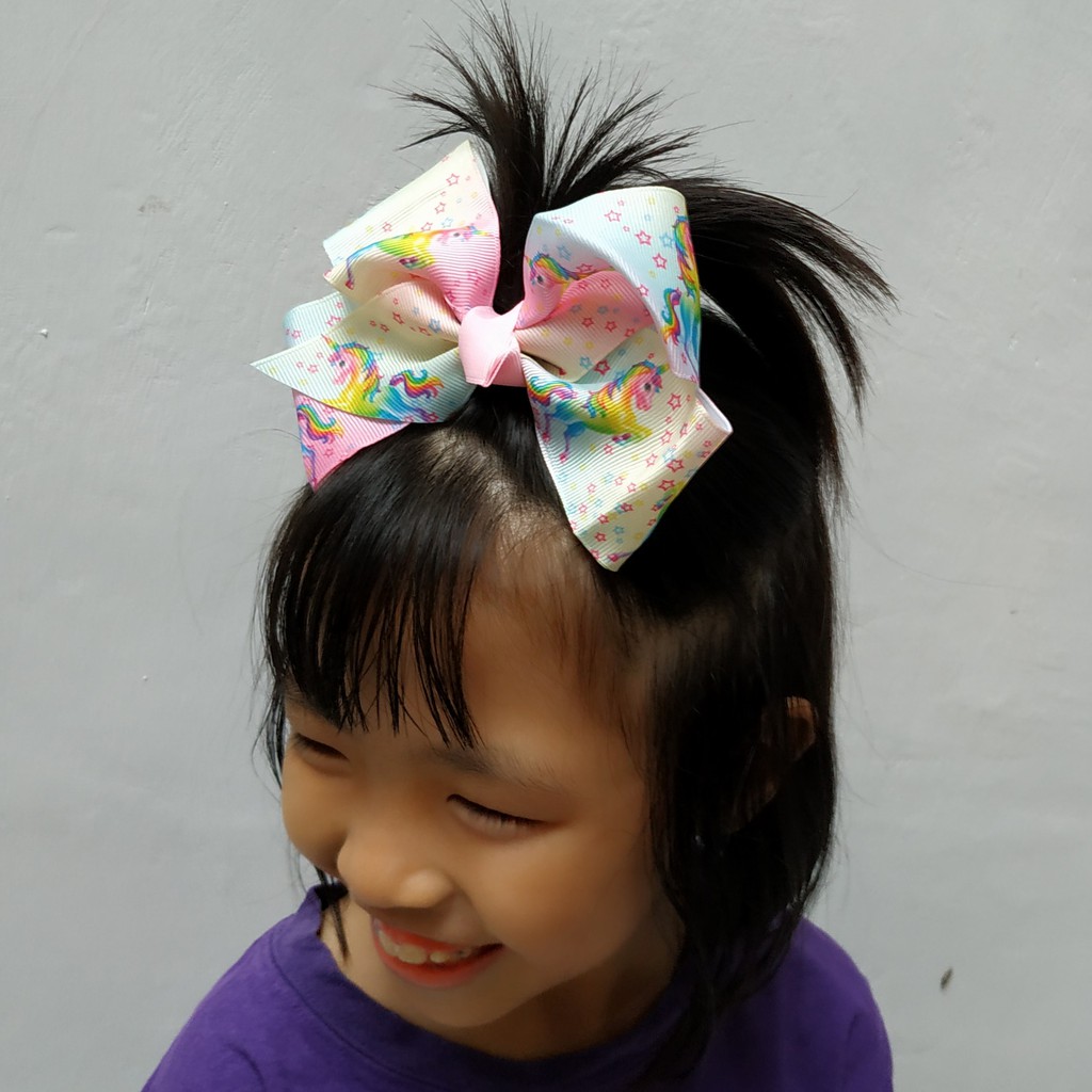 PGS-048 KECIL Jepit Rambut Unicorn 2in1 Pita Ala JOJO SIWA Motif RANDOM