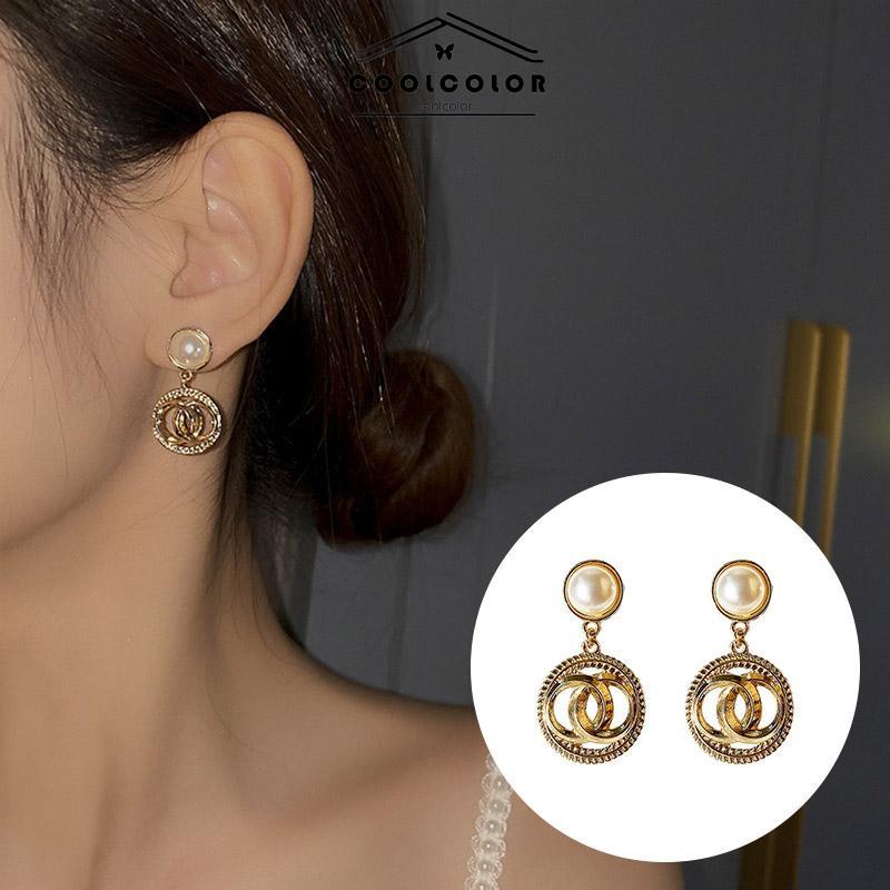 COD  Anting  Fashion Gaya Istana Anting-Anting Mutiara Anting-Anting Wanita Anting-Anting Kepribadian- cl