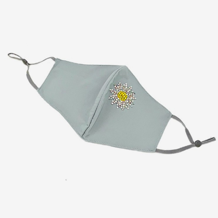 

La Floret 1 pc Masker Kain Handmade Crystal 2 layer Cotton Silky mask